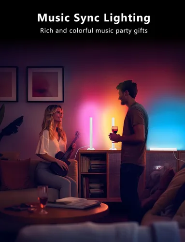 Miniatura 3 de Barra de luz RGB, barras de luz de juego con múltiples opciones de colocación, luces de juego LED inteligentes con sincronización de música y modos