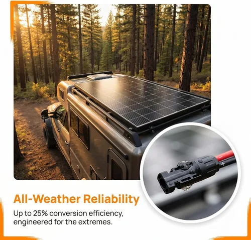 Miniatura 4 de Panel solar bifacial de 200 W, panel solar monocristalino tipo N 16BB, 25% de alta eficiencia, IP65 impermeable, para casa rodante, barco, sistema