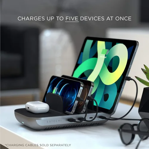 Miniatura 5 de Satechi Estación de carga multidispositivo con carga inalámbrica, para iPad Air/Pro, MacBook Air/Pro/Neo, iPhone 17 a 12 Series, AirPods, Apple