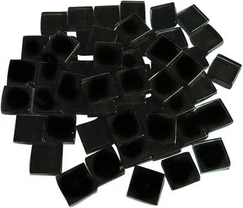 BestTeam - Mosaico de material artesanal, micro vidrio, mini-mosaico de bricolaje para niños, hecho a mano, sin cristal, material de artesanía, Negro