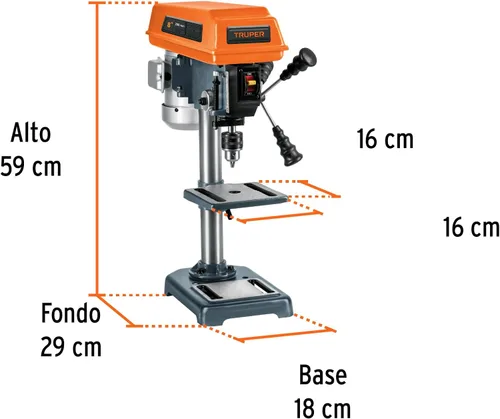 Miniatura 3 de Truper 16174 / TAPI-8-1/2 X 8" Prensa de taladro de piso, 1/3 HP