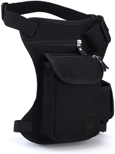 Miniatura 2 de Hebetag Riñonera para exteriores, bolsa de lona para hombres y mujeres, para viajes, táctica, motocicleta, ciclismo, senderismo, camping, muslo