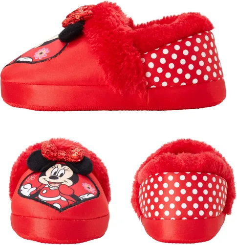 Miniatura 3 de Disney Girls' Minnie Mouse Slippers - Plush Fuzzy Slippers, Non-Skid Sole (ToddlerLittle GirlBig Girl)