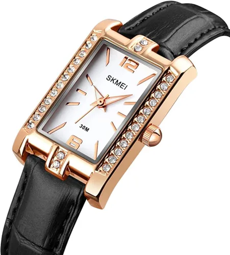 Miniatura 4 de SKMEI Watches for Women, Leather Band Slim Square Small Waterproof Fashion Casual Simple Analog Quartz Girls Gifts Wrist Watch