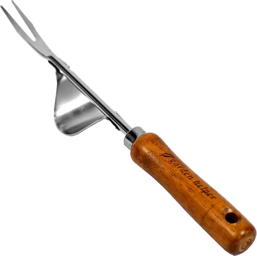 Miniatura 5 de Extractor de malezas de acero japonés resistente con mango de madera, herramienta de deshierbe manual, desbrozadora manual para jardín, herramienta