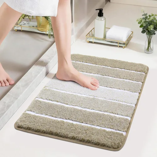 Miniatura 26 de COSY HOMEER Alfombras de baño de 24 x 17 pulgadas, ultra suaves y absorbentes, con respaldo de TPR antideslizante, lavable a máquina, alfombra Beige