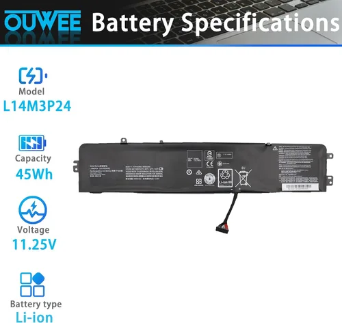 Miniatura 2 de L14M3P24 L14S3P24 - Batería para portátil compatible con Lenovo Legion Y520-15IKBA Y520-15IKBM Y520-15IKBN IdeaPad Y700-14ISK 700-15ISK Serie