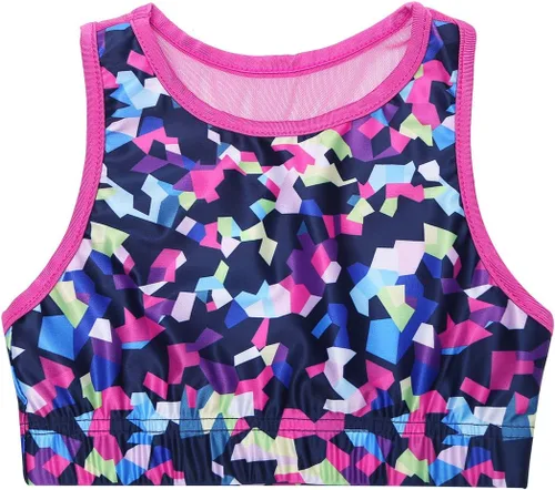 Miniatura 15 de JEATHA Conjunto de camiseta sin mangas con pantalones para niñas y niñas, para gimnasia, yoga, entrenamiento, ropa deportiva