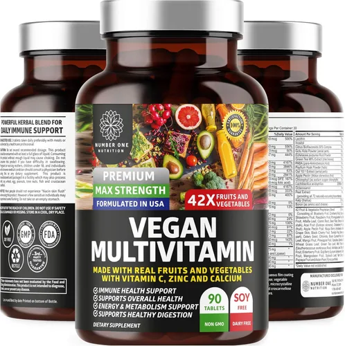 N1N - Multivitamínico a base de plantas prémium [42 ingredientes potentes] Multivitaminas diarias para hombres y mujeres con verduras y frutas