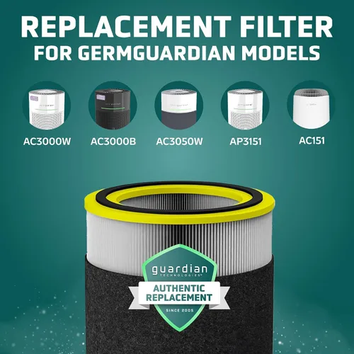 Miniatura 2 de GermGuardian Filtro V HEPA Pure Genuino - Filtro de repuesto para purificador de aire, elimina el 99.97% de contaminantes, humo de incendios