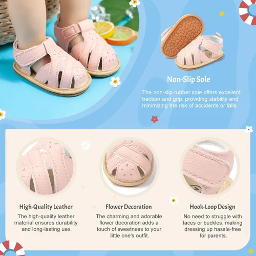 Miniatura 3 de KIDSUN Sandalias para bebés, niñas y niños, suela de goma antideslizante, para verano, playa, al aire libre, zapatos para cuna