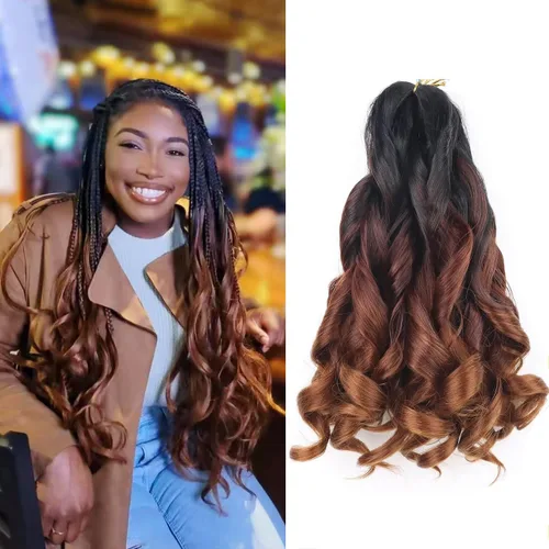 Miniatura 17 de Cabello rizado francés trenzado de 10 pulgadas, color 4, cabello rizado preestirado, 8 paquetes de trenzas de ganchillo de rizo francés para trenzas