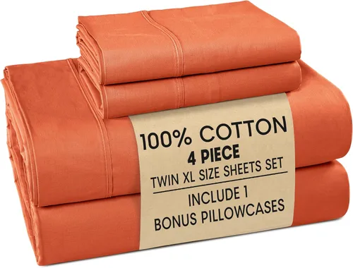 Miniatura 24 de Casa Platino Sábanas de cama individual XL, sábanas de 100 % algodón con 2 fundas de almohada, tejido percal crujiente y sensación acogedora, verde