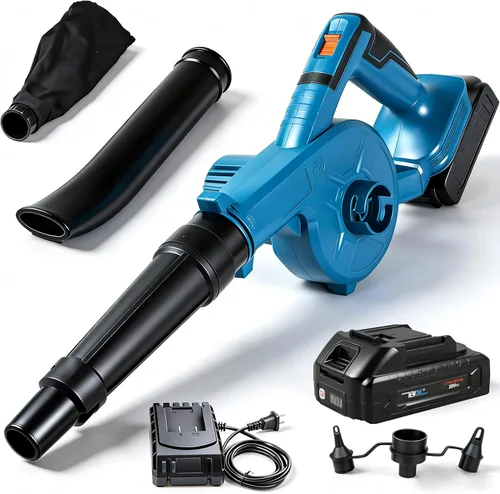 NEWONE Soplador de hojas pequeño inalámbrico compatible con batería Makita de 18 V, 157 MPH/64 CFM, mini aspiradora eléctrica de mano ligera para el