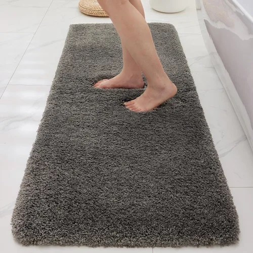 Miniatura 48 de Alfombras de baño antideslizantes, lavables, ultra gruesas, suaves, de microfibra absorbente, de látex de espuma de alta densidad, con respaldo Beige