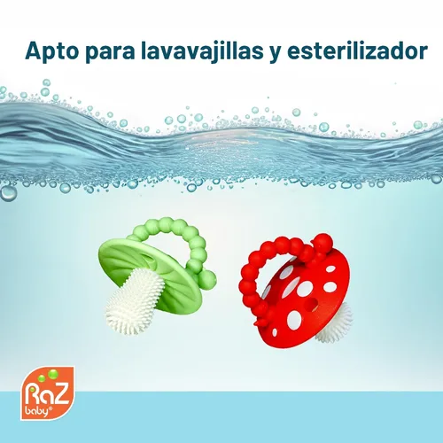 Miniatura 7 de RaZbaby Juguete mordedor de silicona suave para bebés de 3 meses y bebé, masajeador, cerdas para aliviar la dentición, alivia las encías doloridas