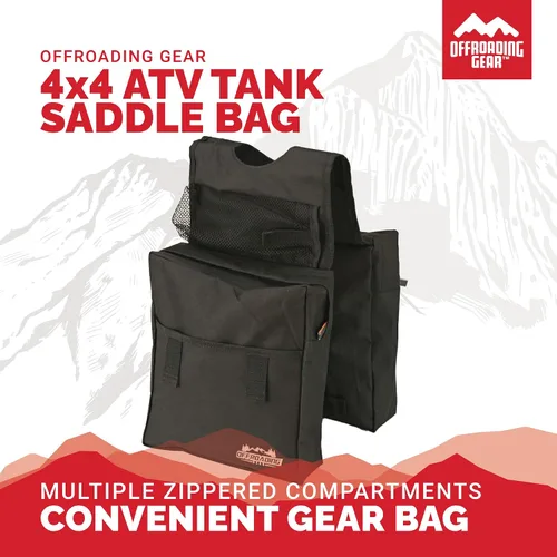 Miniatura 7 de Offroading Gear Bolsa de sillín trasera y delantera impermeable 4x4 Con dos compartimentos Ideal para ATV UTV Moto Quad Motocicleta Etc.