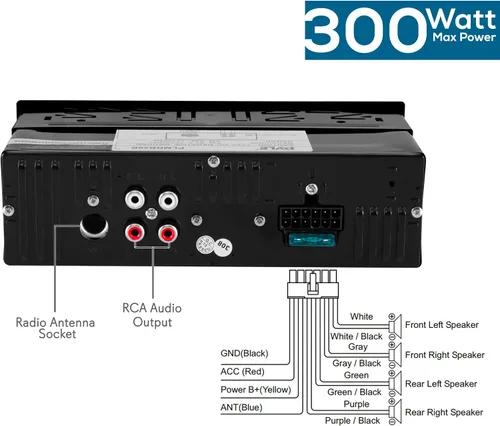 Miniatura 7 de Rockville Par de altavoces marinos MS40B negros de 4 pulgadas y 200 vatios, compactos y potentes y Pyle Radio estéreo Bluetooth marina de 12 V