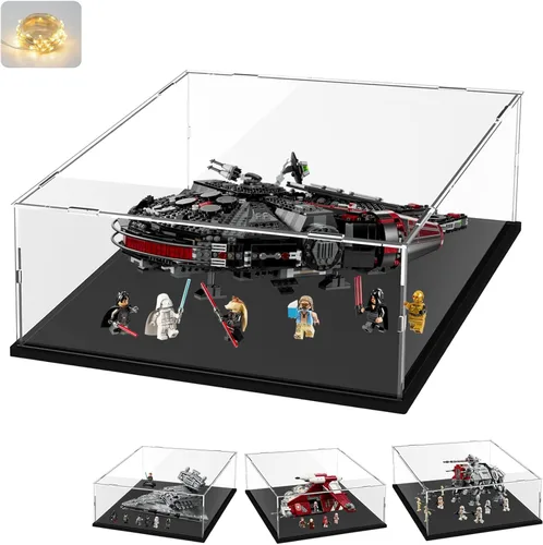 Miniatura 11 de Vitrina de acrílico transparente engrosada para coleccionables Lego 75325, caja transparente de autoensamblaje, gran protección antipolvo con base