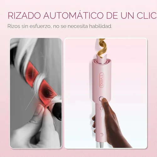 Miniatura 2 de TYMO Rizador Automático Giratorio - TYMO CURLPRO Varita de Rizos para Olas de Playa, Rizador de Pelo Portátil, 500 Millones de Iónico, Voltaje Dual