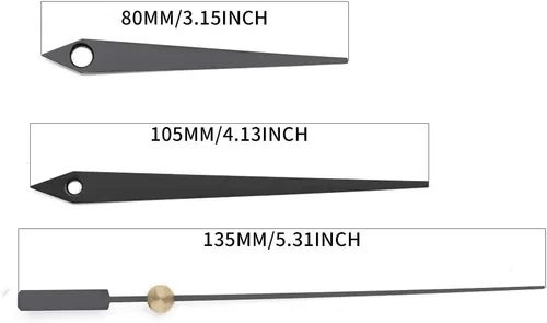 Miniatura 3 de 0.72inch Long Shaft Quartz Clock Movement Wall Clock Kit de reparación (negro)