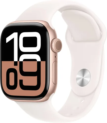 Miniatura 11 de Apple Watch Series 10 (42 mm, GPS) con caja de aluminio negro azabache, correa deportiva negra, S/M monitor fitness, app ECG, pantalla Retina Caja