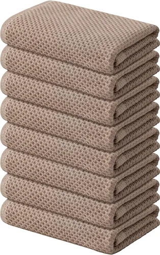 Miniatura 79 de Kitinjoy - Paños de cocina de 100 % algodón, tela de tejido gofrado, paño de limpieza ultrasuave, absorbente y de secado rápido. Gris Oscuro