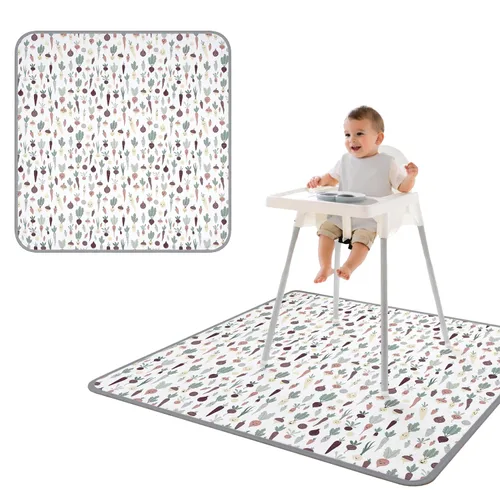 Miniatura 19 de BapronBaby Adventure Awaits - Tapete impermeable para debajo de sillas altas, suelos, mesas, tiempo de juego o artes y manualidades, lavable a