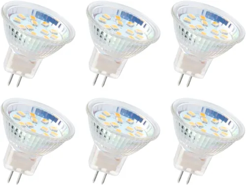 Bombillas LED de 3 W, focos LED GU4.0 no regulables de 300 lúmenes, equivalente a 40 vatios, CA/CC 12V, blanco frío 6000k, paquete de 6