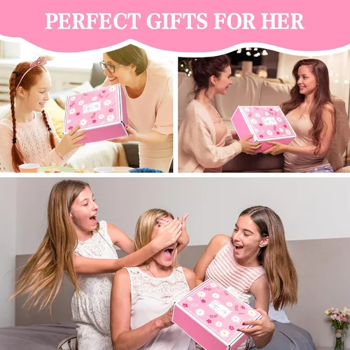 Miniatura 10 de Regalos de Cumpleaños para Mujeres y Niñas Adolescentes, Set de Regalo en Cesta para Niñas Adolescentes, Caja de Cumpleaños Feliz con Juego de Tazas