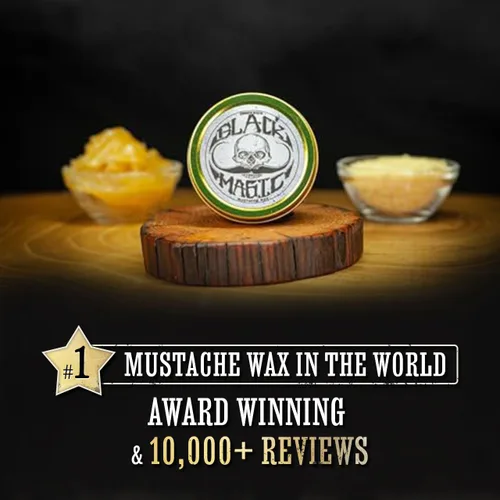 Miniatura 3 de THE VINTAGE GROOMING CO. Black Magic - Cera para bigote Muerte súbita Oculta el cabello gris en la barba o el bigote Lata fuerte de 1 onza
