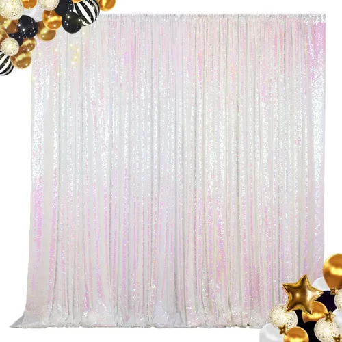 Miniatura 40 de ShinyBeauty PHOTOBOOTH - Fondo de tela de lentejuelas, telón de fondo de boda, telón de fondo óxido, cortinas de lentejuelas, cortinas de Negro