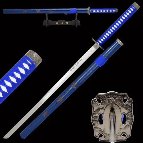 Miniatura 20 de Snake Eye Tactical Espada samurái katana de dos tonos con soporte de espada gratis