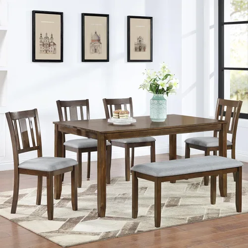 Miniatura 29 de LUMISOL Juego de mesa de comedor de 5 piezas con 4 sillas, juego de mesa de cocina de granja para lugares pequeños, cocina, comedor, negro y roble