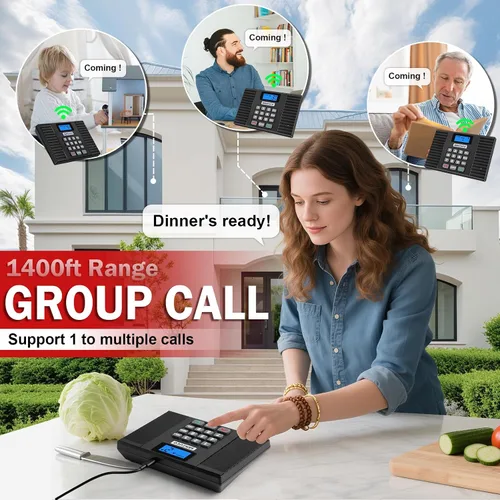 Miniatura 5 de Intercomunicadores 60D inalámbricos para el hogar, sistema de intercomunicación doméstica de 18 canales que admite conversación bidireccional