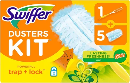 Miniatura 2 de Swiffer Kit de iniciación de plumeros resistentes, ganancia, azul (74330)