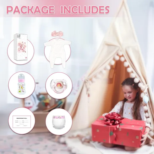Miniatura 6 de WOOROY Muñecas Reborn de bebé realistas - Muñeca recién nacida de 20 pulgadas para bebé niña con cuerpo suave y pesado, juguete de regalo para niños