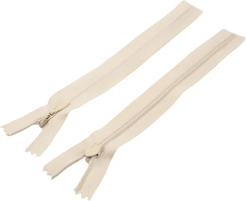 Miniatura 3 de Leekayer 3# Cremallera invisible de 4 pulgadas para bricolaje, costura de sastre, manualidades, 10 cm, cremalleras de nailon beige, extremo cerrado