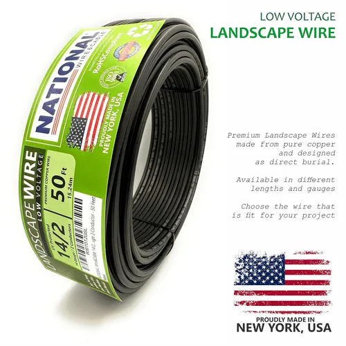 Miniatura 6 de NATIONAL Wire&Cable Alambre de cobre para iluminación de paisaje de bajo voltaje 14/2, fabricado en Estados Unidos, calibre 14, 2 conductores, 50