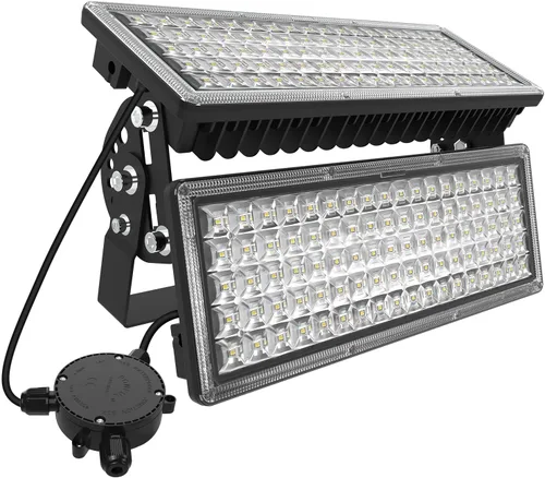 Miniatura 11 de Kekeou Luz de inundación LED de 100 W para exteriores con enchufe e interruptor y cable de alimentación de 6.56 pies, 14000 lm 6500 K, área LED