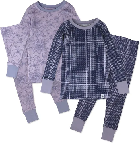 HonestBaby Multipack 2-Piece Pajamas Sleepwear Pjs 100% Organic Cotton for Infant Baby and Toddler Girls