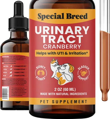 Tratamiento de infección del tracto urinario para gatos y perros - Alivio natural de la infección urinaria con gotas de arándano - Soporte para