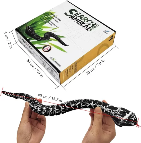 Miniatura 6 de Tipmant Juguete de animal a control remoto realista de serpiente a control remoto para gatear, eléctrico electrónico, funciona con pilas, honrado