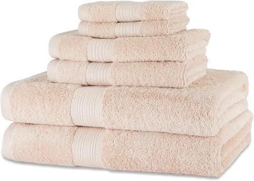 Miniatura 23 de Amazon Basics Juego de toallas de baño suaves, absorbentes, resistentes a la decoloración, 100% algodón, 6 piezas (12 x 12 pulgadas), toallas Carmesí