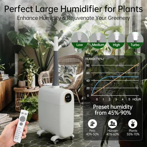 Miniatura 4 de Lacidoll Humidificador de habitación grande, 6.6 galones/25L Humidificadores para toda la casa para dormitorio y hogar, 3000 pies cuadrados