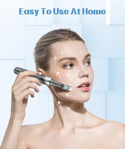 Miniatura 10 de Bolígrafo profesional inalámbrico con 20 cartuchos de repuesto – Máquina de microagujas profesional ajustable con microagujas, 6 piezas de 16 pines