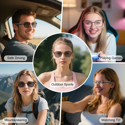 Miniatura 6 de Anteojos Inteligentes para Hombres y Mujeres, Toque Inteligente, Anteojos Bluetooth Anti-Luz Azul con Altavoces, Anteojos de Sol Polarizados