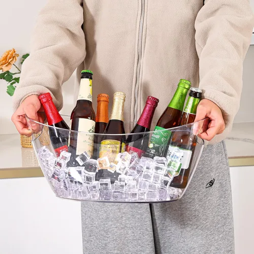 Miniatura 5 de Cubo de hielo, 2 unidades, cubos de hielo gruesos para fiestas, suministros de barra de mimosa, tina de bebidas para champán, cerveza, vino