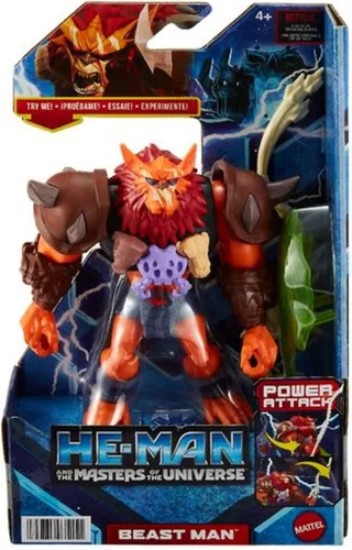 Miniatura 6 de Masters of the Universe and He-Man Beast Man Figura de acción con Power Attack Move y 2 accesorios inspirados en la serie animada MOTU Netflix