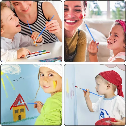 Miniatura 5 de UPINS 30 pinceles planos de pintura, pincel pequeño a granel para pintura de detalles